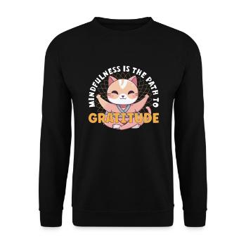 Yoga, Pleine conscience, Pratique, Méditation, Manifestation - Sweat-shirt Unisexe - noir - Devant - Alina (178cm) & Michal (187cm)