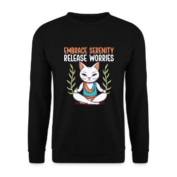 Yoga Mindfulness Practic Meditation Manifestation - Unisex Pullover - Schwarz - Vorne - Alina (178cm) & Michal (187cm)
