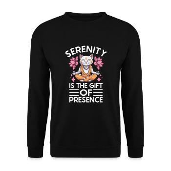 Yoga, Pleine conscience, Pratique, Méditation, Manifestation - Sweat-shirt Unisexe - noir - Devant - Alina (178cm) & Michal (187cm)
