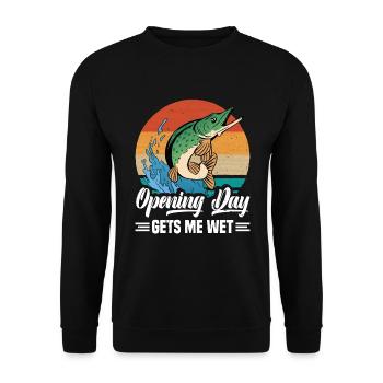Northern Pike Fisherman Pike Fishing Rod Pike Fish - Unisex Sweatshirt - black - Front - Alina (178cm) & Michal (187cm)