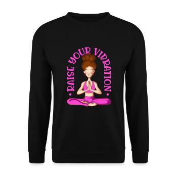 Yoga Mindfulness Practic Meditation Manifestation - Unisex Pullover - Schwarz - Vorne - Alina (178cm) & Michal (187cm)