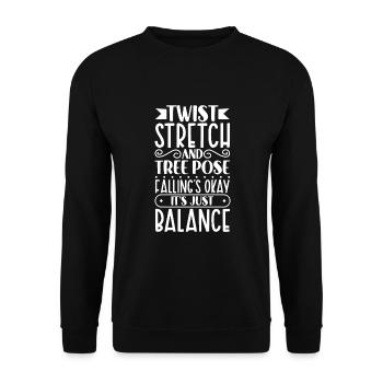 Yoga, Pleine conscience, Pratique, Méditation, Manifestation - Sweat-shirt Unisexe - noir - Devant - Alina (178cm) & Michal (187cm)