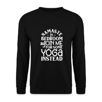 Yoga, Pleine conscience, Pratique, Méditation, Manifestation - Sweat-shirt Unisexe - noir - Devant - Alina (178cm) & Michal (187cm)