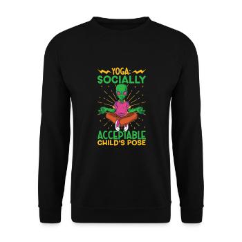 Yoga, Pleine conscience, Pratique, Méditation, Manifestation - Sweat-shirt Unisexe - noir - Devant - Alina (178cm) & Michal (187cm)