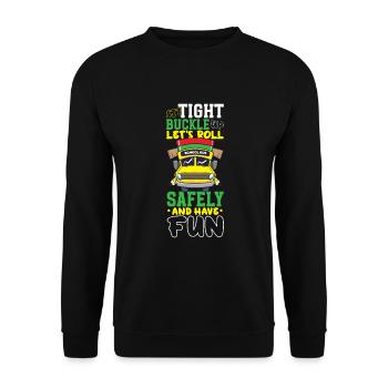 Funny School Bus Driver Appreciation anniversary - Unisex Pullover - Schwarz - Vorne - Alina (178cm) & Michal (187cm)
