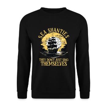 Sailors Sea Shanty Singing Ship Adventures - Unisex Sweatshirt - black - Front - Alina (178cm) & Michal (187cm)