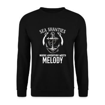 Sailors Sea Shanty Singing Ship Adventures - Unisex Sweatshirt - black - Front - Alina (178cm) & Michal (187cm)