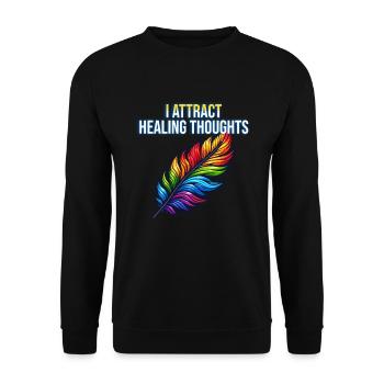 Yoga, Pleine conscience, Pratique, Méditation, Manifestation - Sweat-shirt Unisexe - noir - Devant - Alina (178cm) & Michal (187cm)