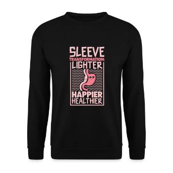 Schlauchmagen Schlauchmagenchirurgie Gastrektomie - Unisex Pullover - Schwarz - Vorne - Alina (178cm) & Michal (187cm)