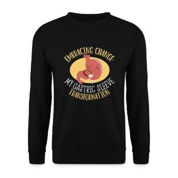 Schlauchmagen Schlauchmagenchirurgie Gastrektomie - Unisex Pullover - Schwarz - Vorne - Alina (178cm) & Michal (187cm)