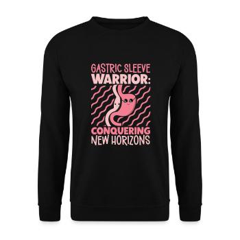 Schlauchmagen Schlauchmagenchirurgie Gastrektomie - Unisex Pullover - Schwarz - Vorne - Alina (178cm) & Michal (187cm)