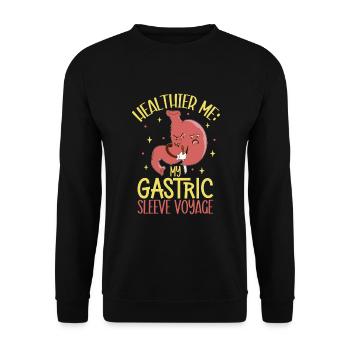 Schlauchmagen Schlauchmagenchirurgie Gastrektomie - Unisex Pullover - Schwarz - Vorne - Alina (178cm) & Michal (187cm)