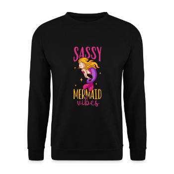 Sirène Reine, Mer, Royal, Océan, Monarque - Sweat-shirt Unisexe - noir - Devant - Alina (178cm) & Michal (187cm)