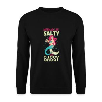Sirène Reine, Mer, Royal, Océan, Monarque - Sweat-shirt Unisexe - noir - Devant - Alina (178cm) & Michal (187cm)