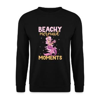Sirène Reine, Mer, Royal, Océan, Monarque - Sweat-shirt Unisexe - noir - Devant - Alina (178cm) & Michal (187cm)