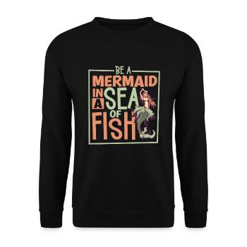 Sirène Reine Mer Royal Ocean Monarque - Sweat-shirt Unisexe - noir - Devant - Alina (178cm) & Michal (187cm)