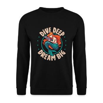 Sirène Reine, Mer, Royal, Océan, Monarque - Sweat-shirt Unisexe - noir - Devant - Alina (178cm) & Michal (187cm)