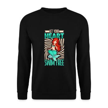 Sirène Reine, Mer, Royal, Océan, Monarque - Sweat-shirt Unisexe - noir - Devant - Alina (178cm) & Michal (187cm)