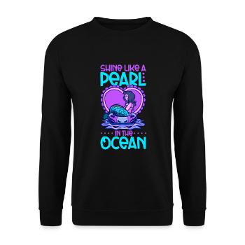 Sirène Reine, Mer, Royal, Océan, Monarque - Sweat-shirt Unisexe - noir - Devant - Alina (178cm) & Michal (187cm)