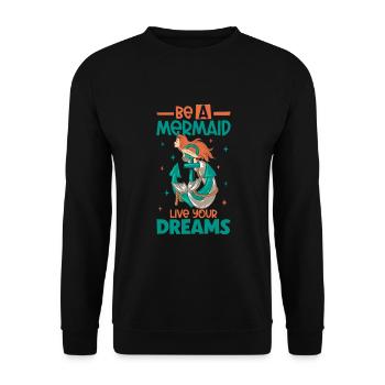 Sirène Reine, Mer, Royal, Océan, Monarque - Sweat-shirt Unisexe - noir - Devant - Alina (178cm) & Michal (187cm)