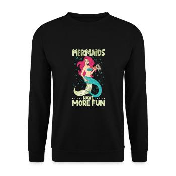 Sirène Reine, Mer, Royal, Océan, Monarque - Sweat-shirt Unisexe - noir - Devant - Alina (178cm) & Michal (187cm)