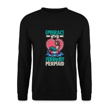 Sirène Reine Mer Royal Ocean Monarque - Sweat-shirt Unisexe - noir - Devant - Alina (178cm) & Michal (187cm)