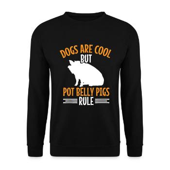Pot Belly Pig Geschirr Und Leine Pot Belly Pig - Unisex Pullover - Schwarz - Vorne - Alina (178cm) & Michal (187cm)
