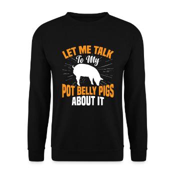 Pot Belly Pig Geschirr Und Leine Pot Belly Pig - Unisex Pullover - Schwarz - Vorne - Alina (178cm) & Michal (187cm)
