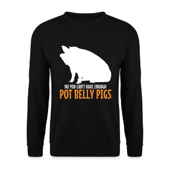 Pot Belly Pig Geschirr Und Leine Pot Belly Pig - Unisex Pullover - Schwarz - Vorne - Alina (178cm) & Michal (187cm)