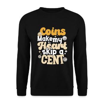 Collection de pièces de monnaie amusante pour les collectionneurs de pièces de monnaie et - Sweat-shirt Unisexe - noir - Devant - Alina (178cm) & Michal (187cm)