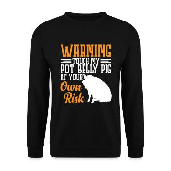 Pot Belly Pig Geschirr Und Leine Pot Belly Pig - Unisex Pullover - Schwarz - Vorne - Alina (178cm) & Michal (187cm)