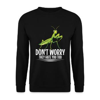 Enclos alimentaire de costume de mante religieuse - Sweat-shirt Unisexe - noir - Devant - Alina (178cm) & Michal (187cm)