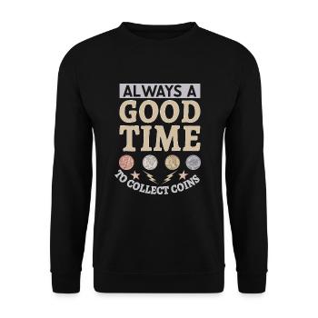 Collection de pièces de monnaie amusante pour les collectionneurs de pièces de monnaie et - Sweat-shirt Unisexe - noir - Devant - Alina (178cm) & Michal (187cm)