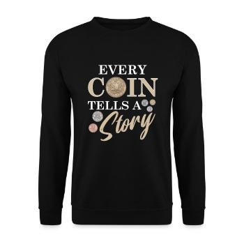 Collection de pièces de monnaie amusante pour les collectionneurs de pièces de monnaie et - Sweat-shirt Unisexe - noir - Devant - Alina (178cm) & Michal (187cm)