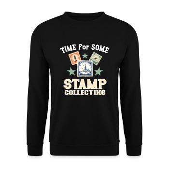 Philately Philatelist Stamp Collecting - Unisex Sweatshirt - black - Front - Alina (178cm) & Michal (187cm)