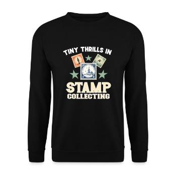 Philately Philatelist Stamp Collecting - Unisex Sweatshirt - black - Front - Alina (178cm) & Michal (187cm)