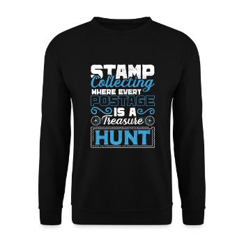 Philately Philatelist Stamp Collecting - Unisex Sweatshirt - black - Front - Alina (178cm) & Michal (187cm)