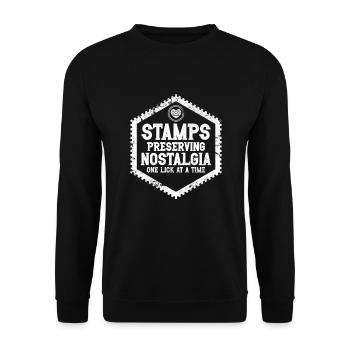 Philately Philatelist Stamp Collecting - Unisex Sweatshirt - black - Front - Alina (178cm) & Michal (187cm)