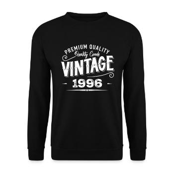 Vintage 1996 Original Retro Vintage Anniversary - Unisex Sweatshirt - black - Front - Alina (178cm) & Michal (187cm)
