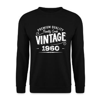 Vintage 1960's Original Retro Vintage Anniversary - Unisex Sweatshirt - black - Front - Alina (178cm) & Michal (187cm)