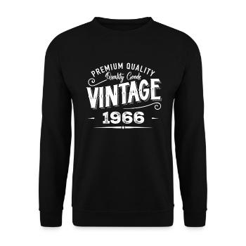 Vintage 1966 Original Rétro Millésime Anniversaire - Sweat-shirt Unisexe - noir - Devant - Alina (178cm) & Michal (187cm)