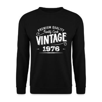 Vintage 1976 Original Retro Vintage Anniversary - Unisex Sweatshirt - black - Front - Alina (178cm) & Michal (187cm)