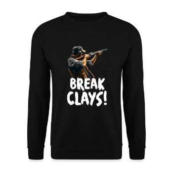Clay Pigeon Shooting Clay Pigeon Shooting Shooting - Unisex Sweatshirt - black - Front - Alina (178cm) & Michal (187cm)