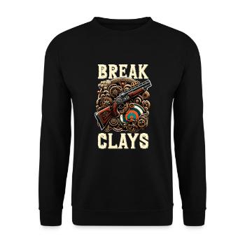 Clay Pigeon Shooting Clay Pigeon Shooting Shooting - Unisex Sweatshirt - black - Front - Alina (178cm) & Michal (187cm)