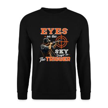 Clay Pigeon Shooting Clay Pigeon Shooting Shooting - Unisex Sweatshirt - black - Front - Alina (178cm) & Michal (187cm)