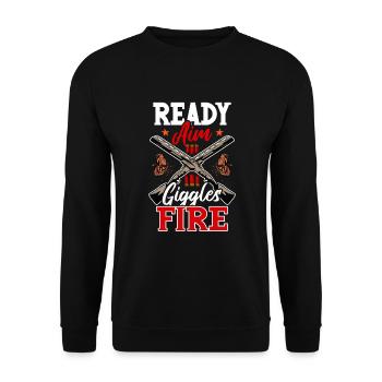 Clay Pigeon Shooting Clay Pigeon Shooting Shooting - Unisex Sweatshirt - black - Front - Alina (178cm) & Michal (187cm)