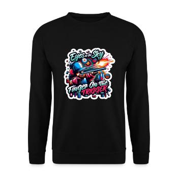 Clay Pigeon Shooting Clay Pigeon Shooting Shooting - Unisex Sweatshirt - black - Front - Alina (178cm) & Michal (187cm)