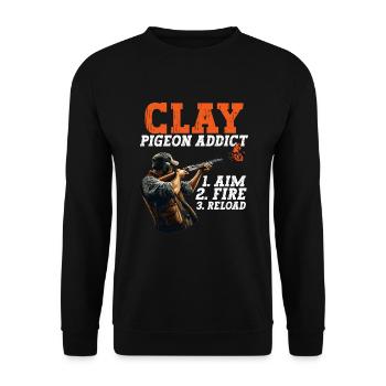 Clay Pigeon Shooting Clay Pigeon Shooting Shooting - Unisex Sweatshirt - black - Front - Alina (178cm) & Michal (187cm)