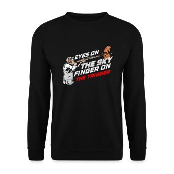 Clay Pigeon Shooting Clay Pigeon Shooting Shooting - Unisex Sweatshirt - black - Front - Alina (178cm) & Michal (187cm)