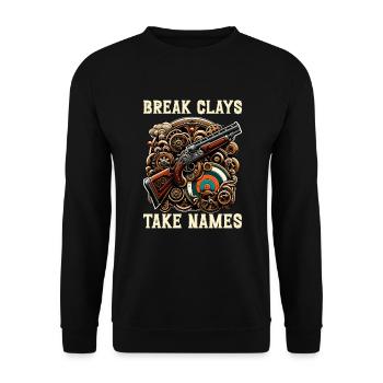 Clay Pigeon Shooting Clay Pigeon Shooting Shooting - Unisex Sweatshirt - black - Front - Alina (178cm) & Michal (187cm)